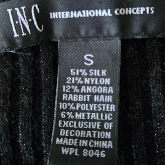 INC International Concepts Black Silk/Angora/Nylon Dress Size S - Picture 5 of 7